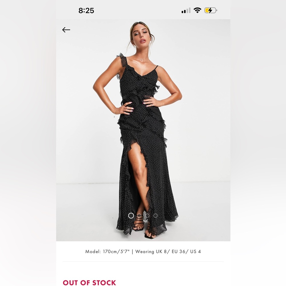 ASOS Black Polka Dot Maxi Dress